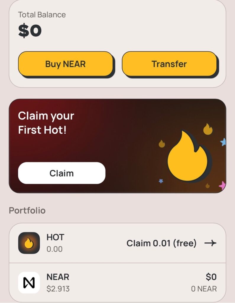 استخراج HOT در کیف پول NEAR